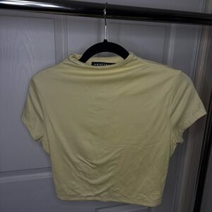 Honeybum butter yellow cropped tee